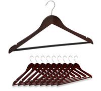 12 Grucce Appendiabiti Legno Gancio Antiscivolo Appendini Gruccia Pantaloni set