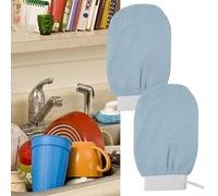 12 guanti da bagno in stile marocchino, per disintossicare la pelle, rimuovendo le cellule morte e migliorando la consistenza della pelle (2 pezzi, viola chiaro)