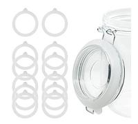 12 guarnizioni in gomma per barattoli di vetro, guarnizioni di ricambio ermetiche in silicone, a tenuta stagna, per barattoli di vetro, elastiche e adatte alla maggior parte delle dimensioni (bianco)