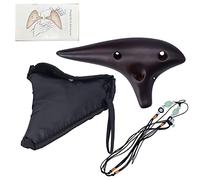 12 - Hole Alto C Ocarina, Dolomite Classic Flute Instrument, Smoked Straw Finish with Lacquer Coating, Includes Protective Bag Music Score and Lanyard for Beginners and Professiona