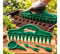 12-Hole Garden Seed Dibber & Spacer - One-Press Planting Tools，SET A | 12-Hole Hand Seeding Punch with Ergonomic Handle,Precision Spacing & Lightweight,Faster Seeding for Vegetable Flower Sowing