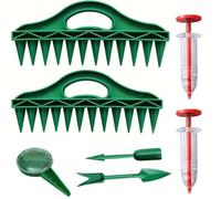 12-Hole Garden Seed Dibber & Spacer - One-Press Planting Tools，SET C | 12-Hole Hand Seeding Punch with Ergonomic Handle,Precision Spacing & Lightweight,Faster Seeding for Vegetable Flower Sowing