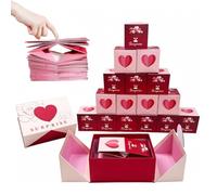 12-in-1 Pop-Up Surprise Gift Box,Valentine’s Day Anniversary Love Explosion Box for Couples,Folding Bouncing Money Gift Boxes for Christmas Anniversary