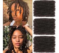 12 Inch Afro Kinky Curly Braiding Hair Bulk for Dreadlock Extensions 3 Packs Brown Marley Twist Hair Bulk for Mini Twist Repair Locs Spring Afro Twist Hair Bulk, 30g /Pack (4#, 12inch)
