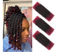 12 Inch Afro Kinky Curly Braiding Hair Bulk for Dreadlock Extensions 3 Packs Marley Twist Hair Bulk for Mini Twist Repair Locs Spring Afro Twist Hair Bulk, 30g /Pack (T/Bug, 12inch)