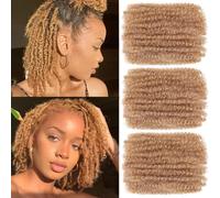 12 Inch Afro Kinky Curly Braiding Hair Bulk for Dreadlock Extensions 3 Packs Marley Twist Hair Bulk for Mini Twist Repair Locs Spring Afro Twist Hair Bulk, 30g /Pack (27#, 12inch)