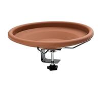 12-Inch Deck Style Bird Bath Tub - Balcony Railing Mount with Fence Clip | Removable, Non-Heated | Garden Bird Bathing