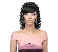 12 Inch Short Curls Claw Clip Ponytail Extensions, Synthetic Drawstring Curly Ponytails, Hairpiece Hair Extension for Daily Use(Black)