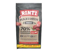 12 kg + 2 kg gratis! 14 kg RINTI Max-i-mum Overfill - Manzo