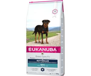 12 kg Eukanuba Breed Specific Alimento Cibo Secco Crocchette Croccantini per Rottweiler Adulti Ricco di Pollo Fresco