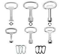 12 Kit Chiavi per Ascensori, FORMVERSITY Chiave Triangolare Chiave Quadrata Contatore, Chiave Universale per Serrature, Square Key Chiave Triangolare Contatori, Chiave Contatore Gas Chiave Scatola Ute