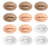 12 labbra finte in morbido silicone 3D, per esercitazioni di trucco, per tatuatori permanenti e professionisti del trucco