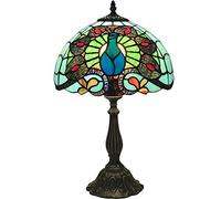 12" Lamp Stained Glass Table Lamp Nightlight Bedside Bankers Lamp Victoria Accent Desk Reading Task Light, Vintage Piano Light,Zinc Alloy Base,H 20",A