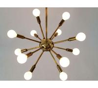 12 Lampadari A Soffitto Sputnik In Ottone Lucido Del Mid Century