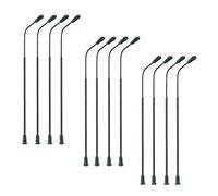 12 lampade a LED per modellismo ferroviario, 14 cm, lampada per modellismo, lampione stradale, testa singola (12 pezzi - 14 cm)
