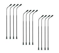 12 lampioni per modellismo ferroviario, luce bianca calda, lampada LED da 14 cm, modello treno, lampione a testa singola (luce bianca + resistenza/12 pezzi - 14 cm)