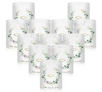 12 lanterne antivento da tavolo, decorazione per comunione, cresima, battesimo, portacandela antivento, bella che tu sia la prima comunione, decorazione da tavolo per lumini o candele a LED