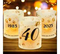 12 lanterne da tavolo per 40 compleanno, 40 ° compleanno, decorazione da tavolo, decorazione da 40 ° uomo, 1985 - 2025, adatto per lumini o candele, bello che tu sia da Bist