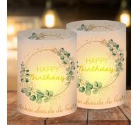 12 lanterne da tavolo per compleanno, decorazione da tavolo, per donne e uomini, adatte per lumini o candele con bello che tu sia da Bist ed eucalipto