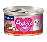12 Lattine - VITAKRAFT Cibo per Gatti Poesie Mousse, Manzo - Umido Fodera