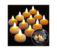 12 Led Flameless Floating Candle, Waterproof Battery Flickering Led Tea Lights Float On Water