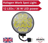 12 LED Rotondo 36W Faretto da Lavoro Lampada Alogena Powerfull Grill Luce SUV...