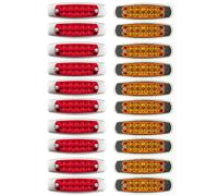 12 LED Sigillato Lato Evidenziatore Svendita Luce Pesce Forma Trailer - 10 Rosso