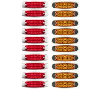 12 LED Sigillato Lato Evidenziatore Svendita Luce Pesce Forma Trailer - 10 Rosso