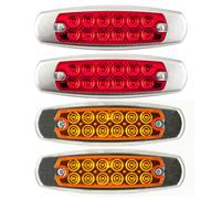 12 LED Sigillato Lato Evidenziatore Svendita Luce Pesce Forma Trailer - 2 Rosso