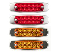 12 LED Sigillato Lato Evidenziatore Svendita Luce Pesce Forma Trailer - 2 Rosso