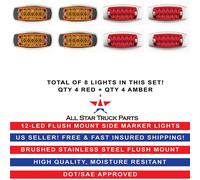 12 LED Sigillato Lato Evidenziatore Svendita Luce Pesce Forma Trailer - 4 Rosso