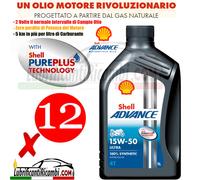 12 Litri Olio Motore 4 tempi SHELL ADVANCE ULTRA4 15W50 100% Sintetico -PUREPLUS