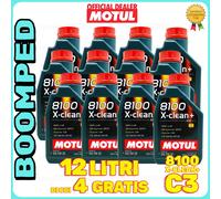 12 LT OLIO MOTORE AUTO MOTUL 5W30 8100 X-CLEAN + ACEA C3 100% SINTETICO 12MO42