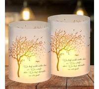 12 luci di lutto con scritta "Du bist Nicht mehr da, wo Du warst, aber Du bist überall, funebre Personalizzato, luce della tomba regalo per candele in lutto