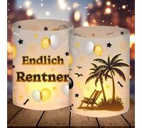 12 Luckeey Portacandele da Tavolo per Decorazione di Pensionamento, Decorazione per la Pensione "Finalmente Pensionato", Regalo di Pensionamento per Uomini Donne Festa di Addio Pensionamento, Adatto