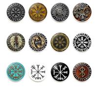 12 magneti da frigorifero con rune vichinghe scandinave, 2,5 cm, bussola vichinga, adesivi decorativi per frigorifero, microonde, lavastoviglie, ufficio, aula