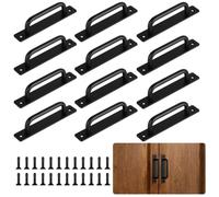 12 maniglie nere opache per armadietti, cassetti da 14 cm, tiranti per porte scorrevoli, in lega di alluminio con viti per cucina, camera da letto e bagno