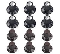 12 manopole per amplificatore per chitarra Yootones stile gonnato, 6 pezzi nero e 6 pezzi marrone compatibile con chitarra elettrica effetti amplificatore basso pedale parte audio