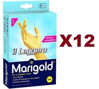 12 paia Guanti Marigold Il Leggero in puro lattice di gomma naturale misura S 6½
