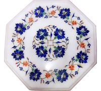 12 " Marmo Bianco Tavolo Top Inserto Mosaico Intarsiato Floreale Lavoro