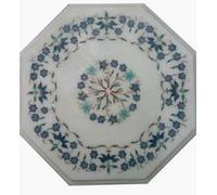 12 " Marmo Lato / Angolo Top Pietre Semi Preziose Lapis Inserto Artigianato Work