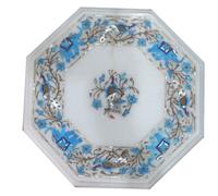 12 " Marmo Lato Top Semi Precious Pietra Inserto Handmade Work Tavolo Arredo