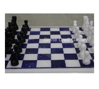 12 " Marmo Scacchi Tavolo Semi Precious Pietra Con 2 " King Size Scacchi Pezzi