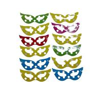12 MASCHERE MASCHERINE CAT COLORATE CON ELASTICO PER CARNEVALE MODELLO DOMINO