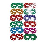 12 MASCHERE MASCHERINE COLORATE CON ELASTICO PER CARNEVALE MODELLO DOMINO