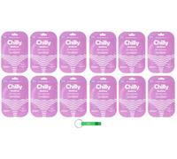 12 mascherine Chilly Intim - Calmante maschera intima - Ideale dopo la depilazione e in caso di lieve disagio - Ogni confezione contiene una maschera + portachiavi Beni Culinari