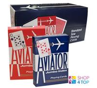 12 Mazzi aviator Jumbo Indice Giocare Carte 6 Rosso 6 Blu Scatola Sigillata Case