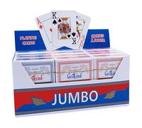 12 Mazzi di Carte da Gioco Giganti - 6 Rosso & 6 Blu, Giant Playing Cards, Carte Poker Ideali per Texas Hold'em, Blackjack, Bridge e Giochi in Famiglia