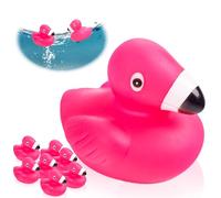12 mini anatre da bagno con fenicottero, rosa, in vinile, decorazione per bagno, piscina