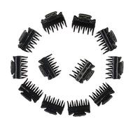 12 mini artigli per capelli in resina, clip in plastica, accessori neri